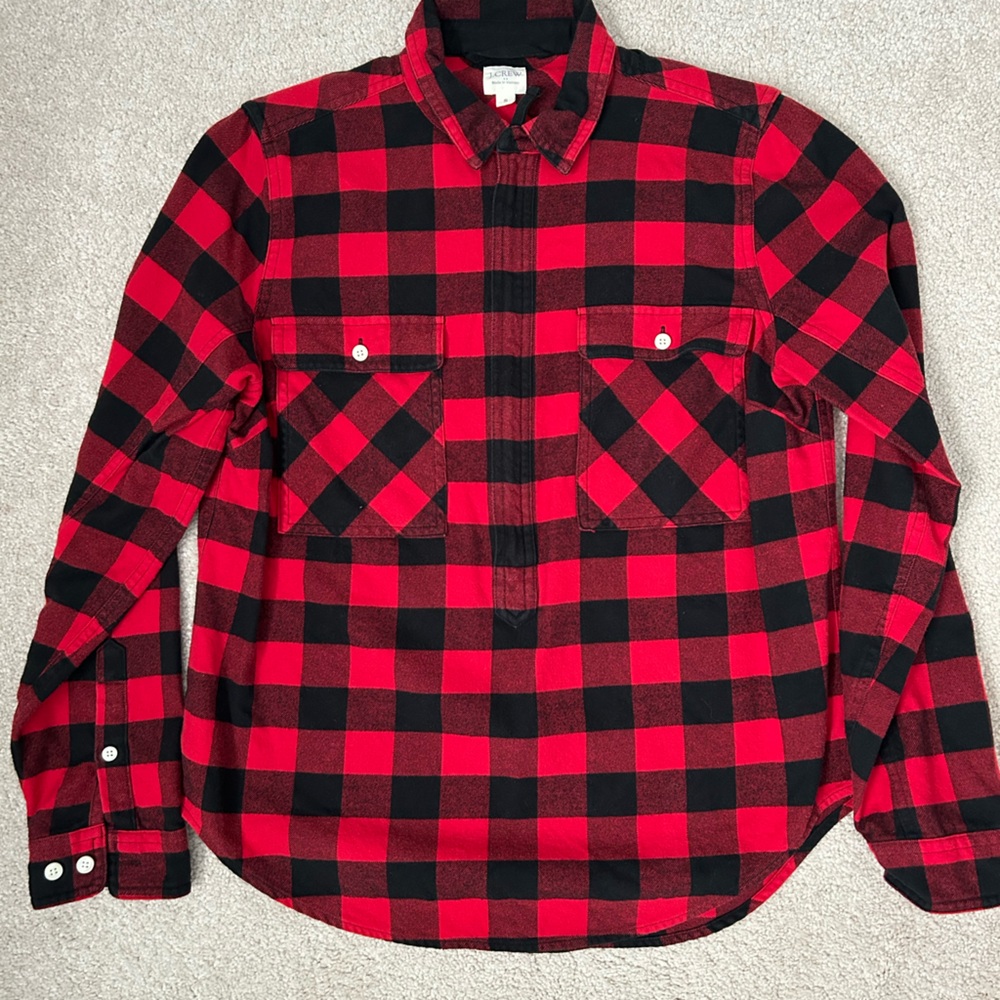 J.Crew Red and Black Plaid Flannel Shirt